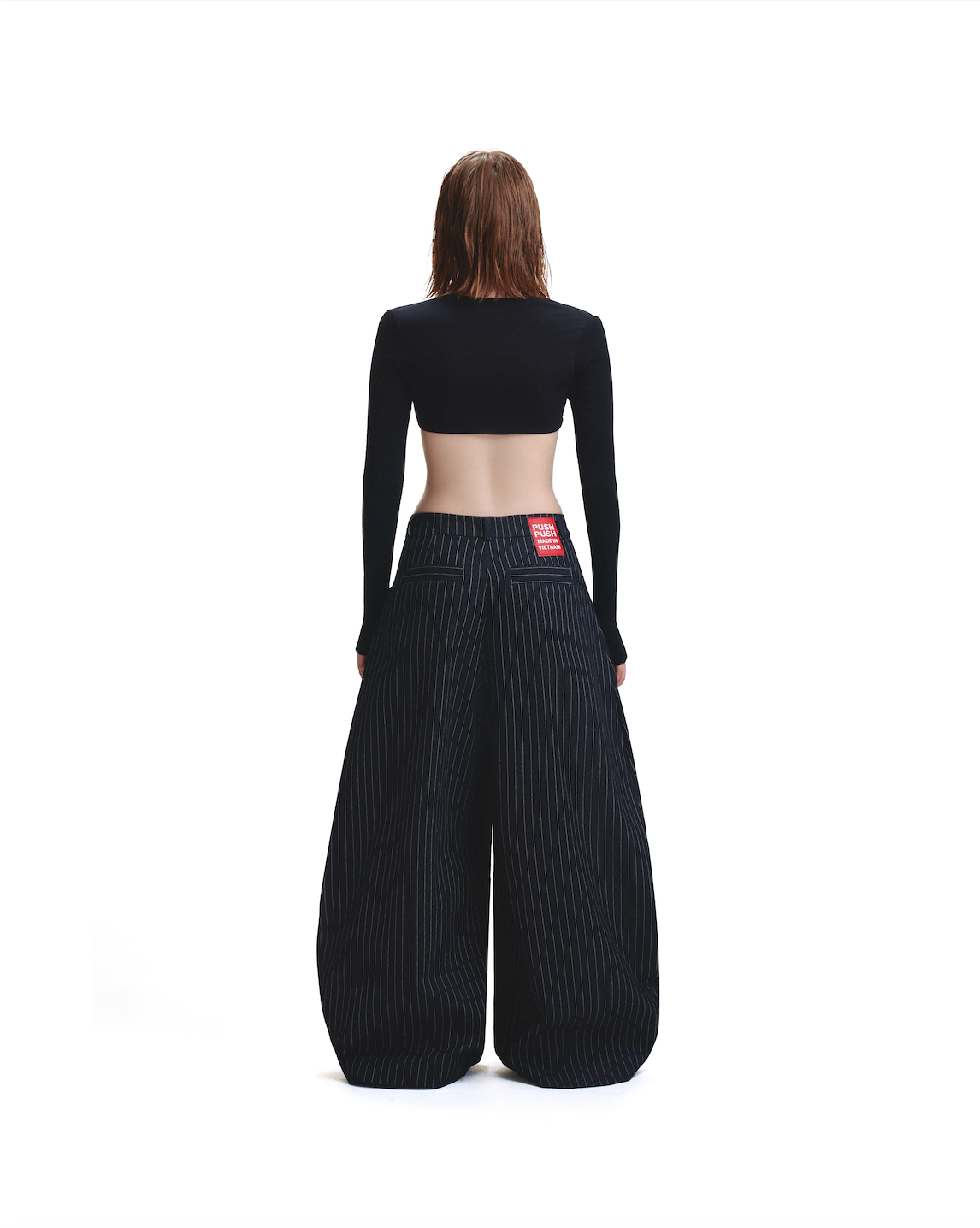 PP STRIPES PANTS - BLACK.