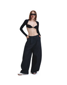 PP STRIPES PANTS - BLACK.