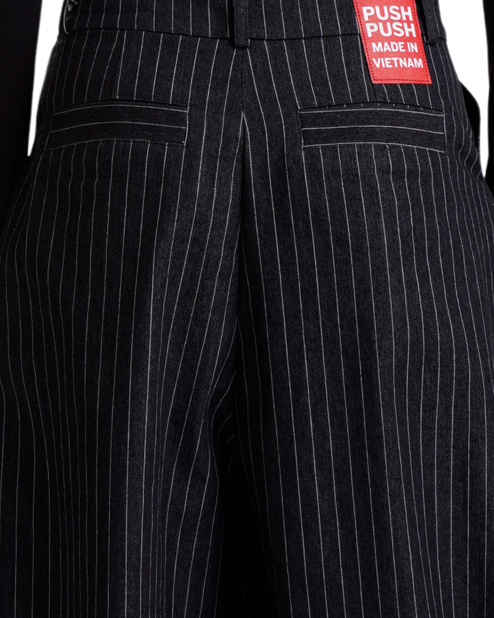 PP STRIPES PANTS - BLACK.