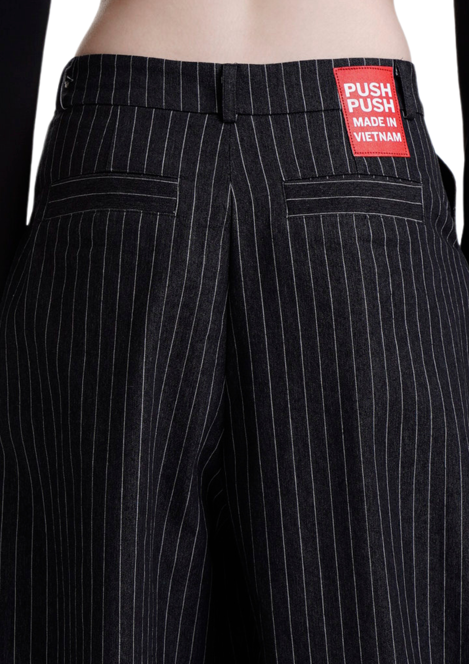 PP STRIPES PANTS - BLACK.