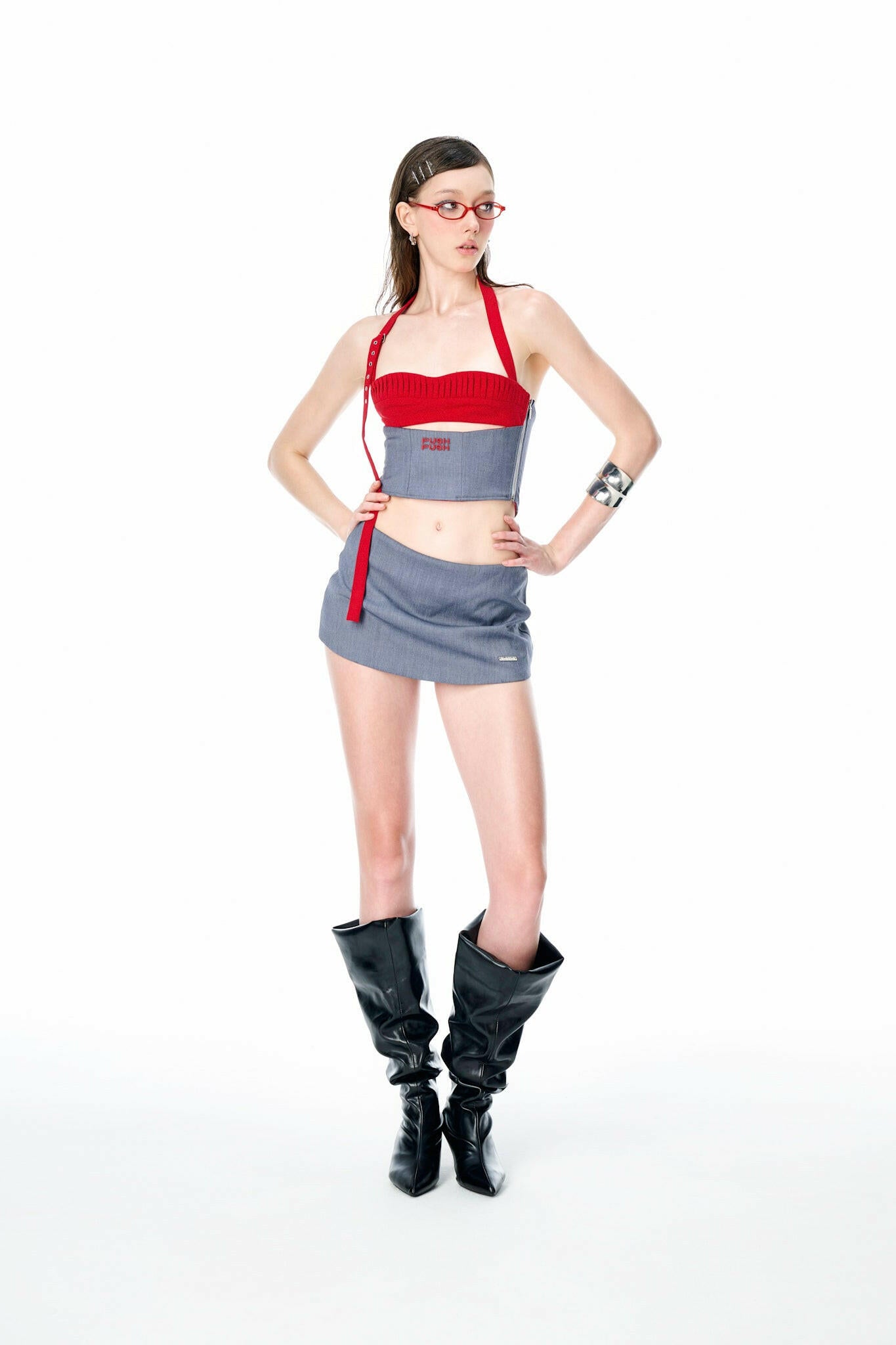 GDC – GREY DRAPED CORSET.