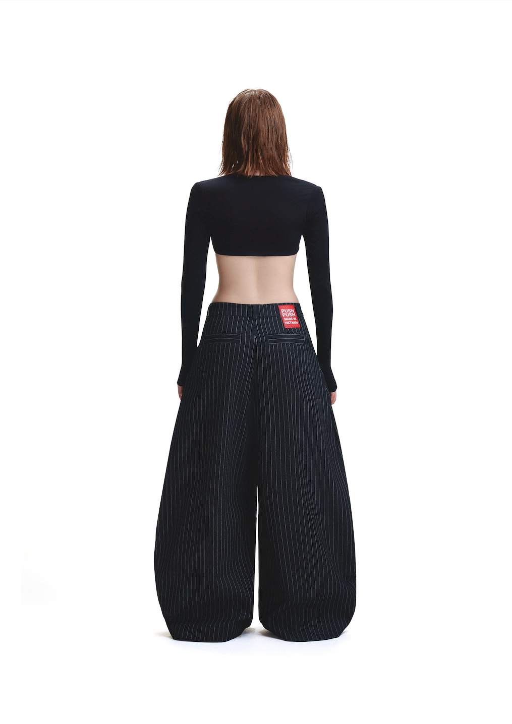 PP STRIPES PANTS - BLACK.