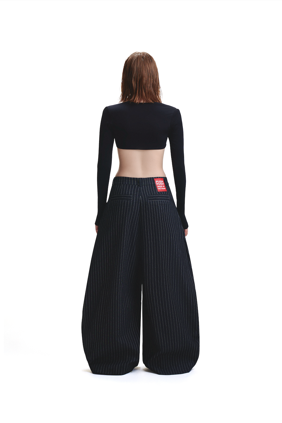 PP STRIPES PANTS - BLACK.