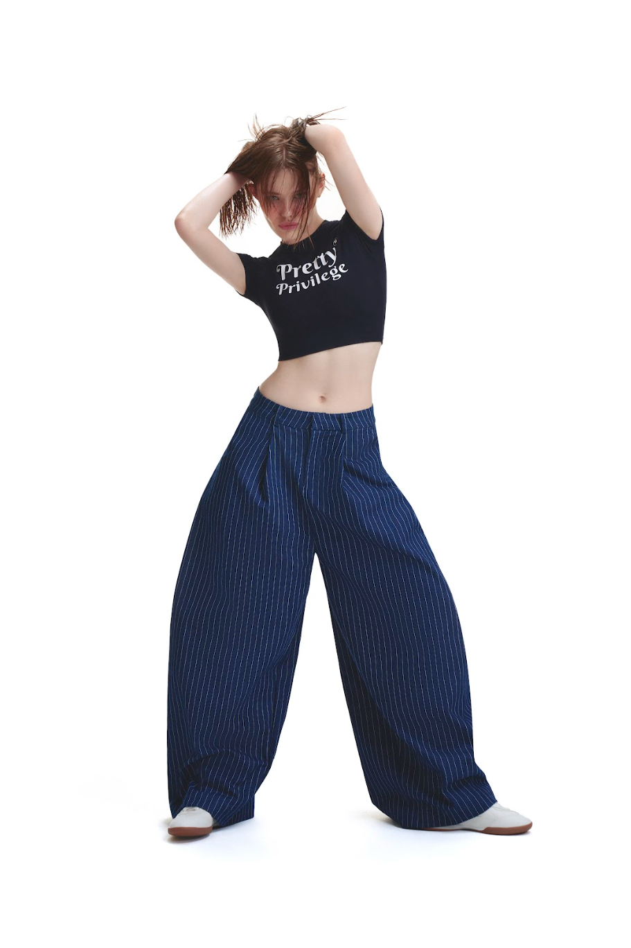 PP STRIPES PANTS - NAVY.
