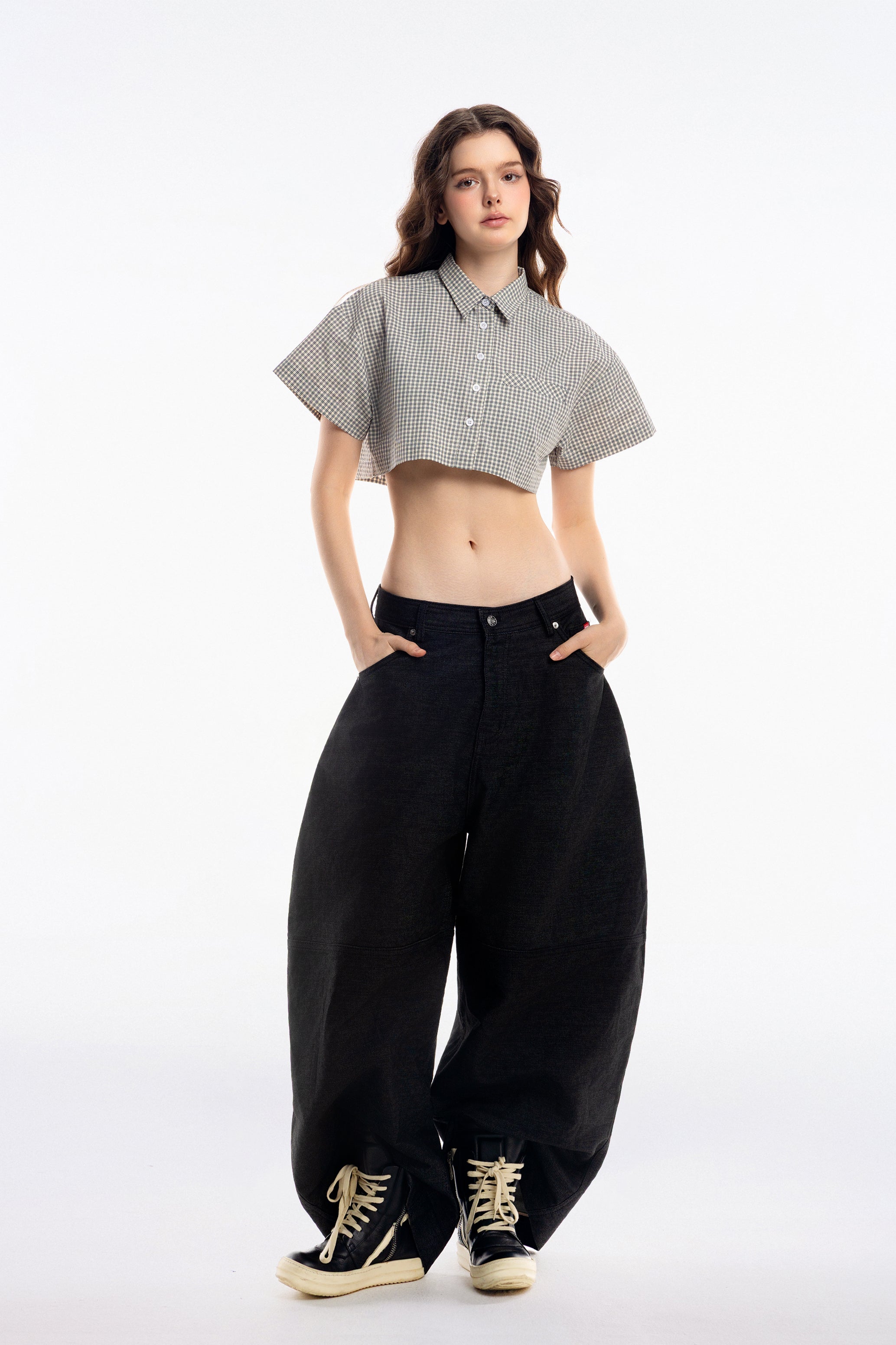 Gingham Crop Shirt - Push Push - Worldwide
