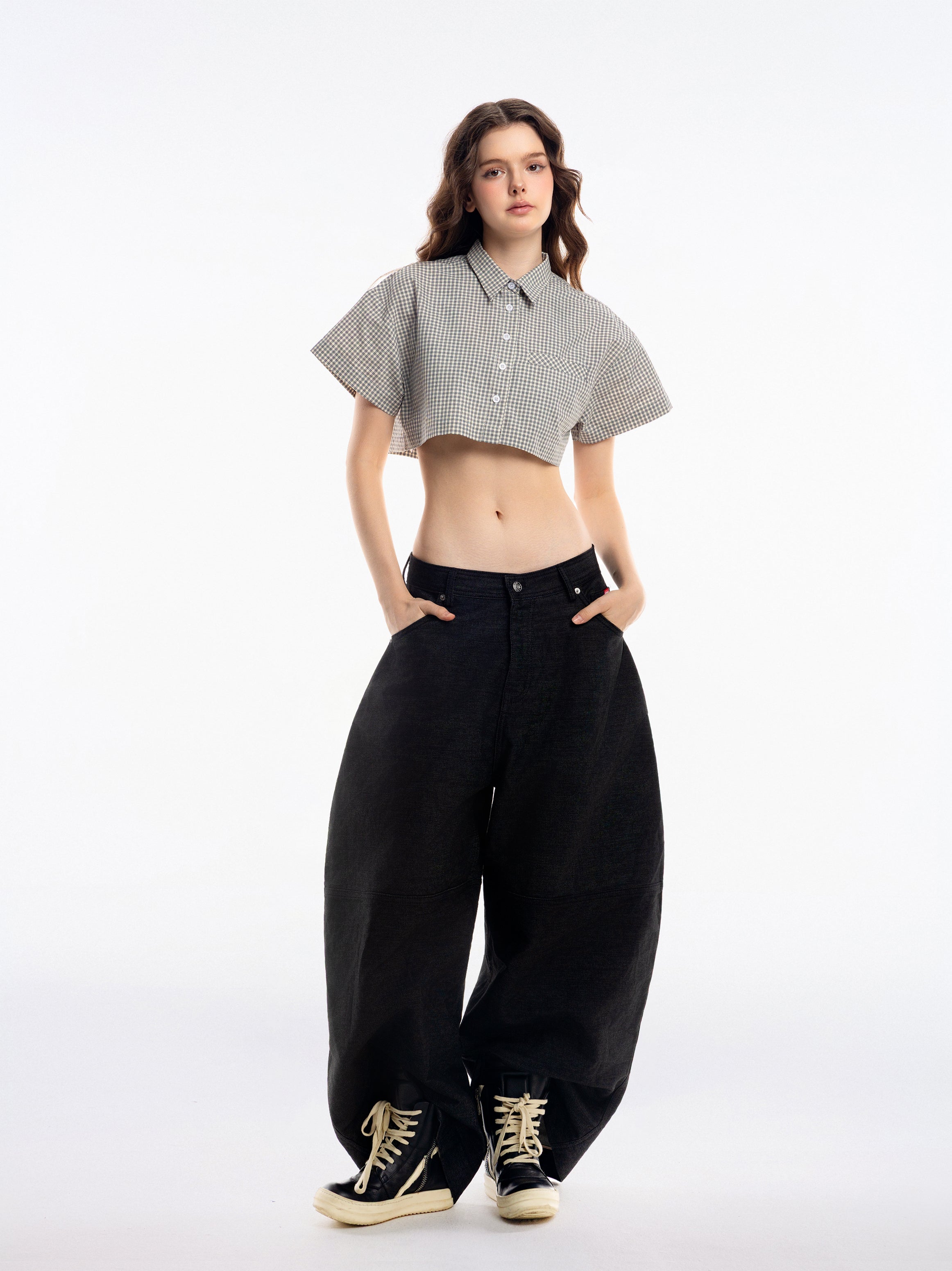 Gingham Crop Shirt - Push Push - Worldwide