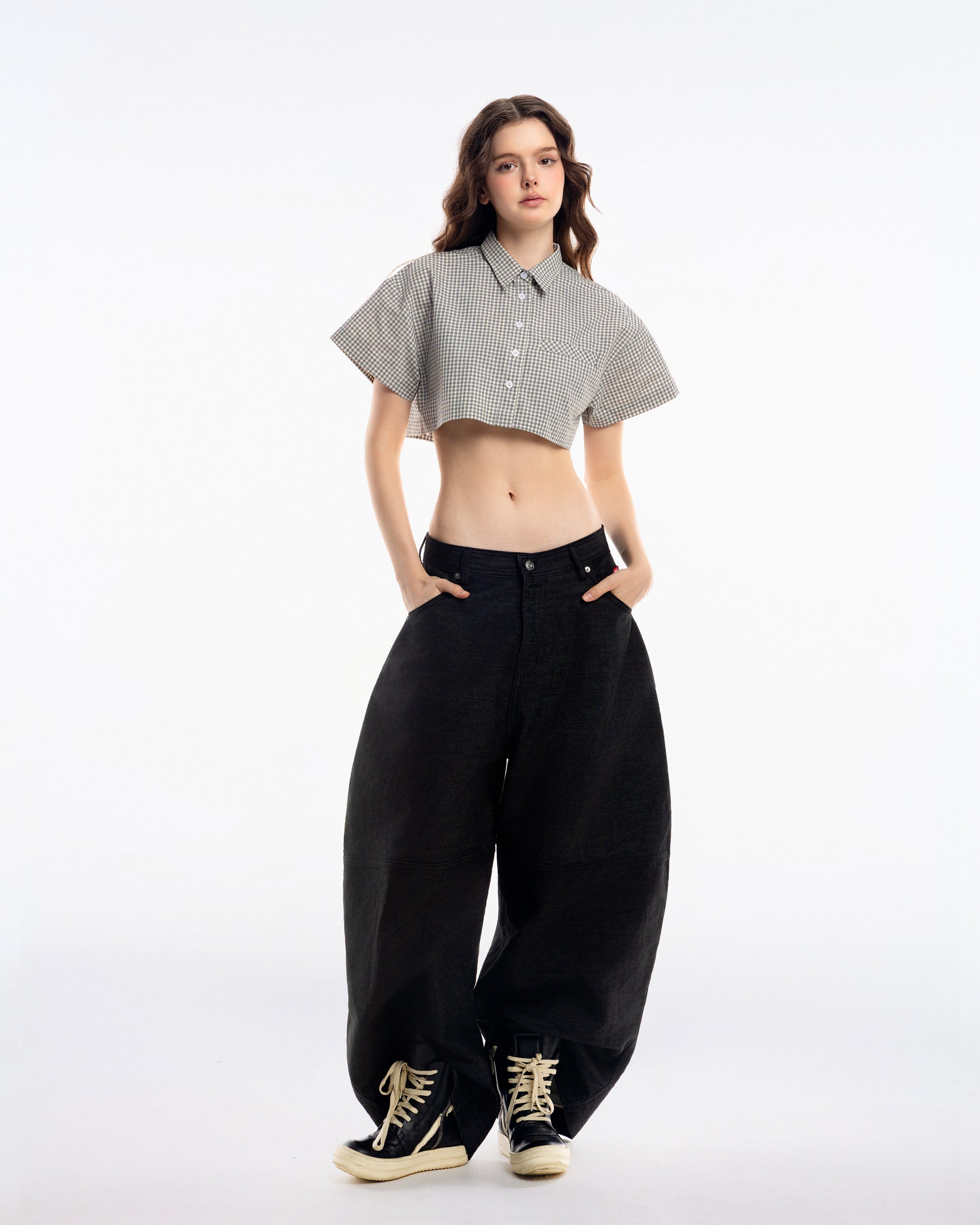 Gingham Crop Shirt - Push Push - Worldwide