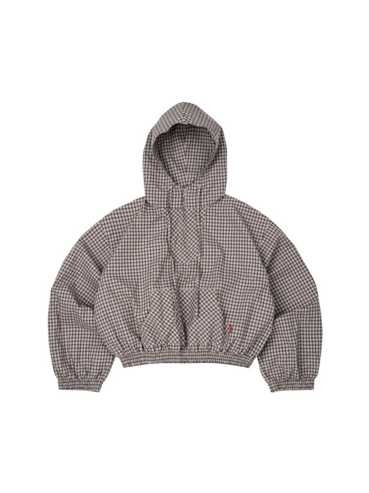 Gingham Half-Zip Hoodie - Push Push - Worldwide
