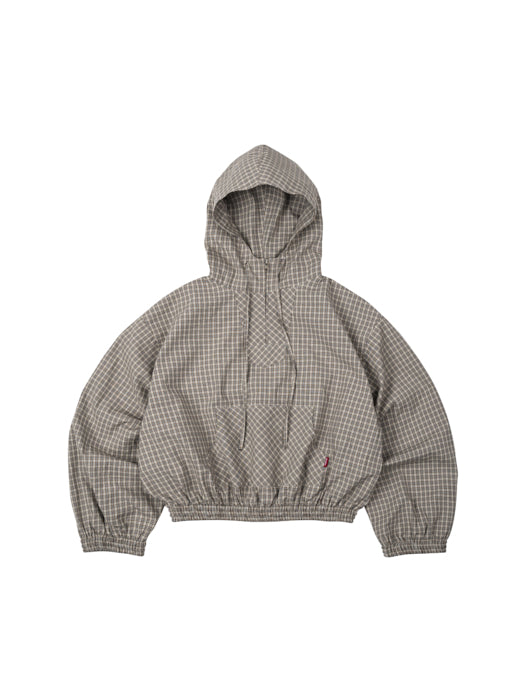 Gingham Half-Zip Hoodie - Push Push - Worldwide