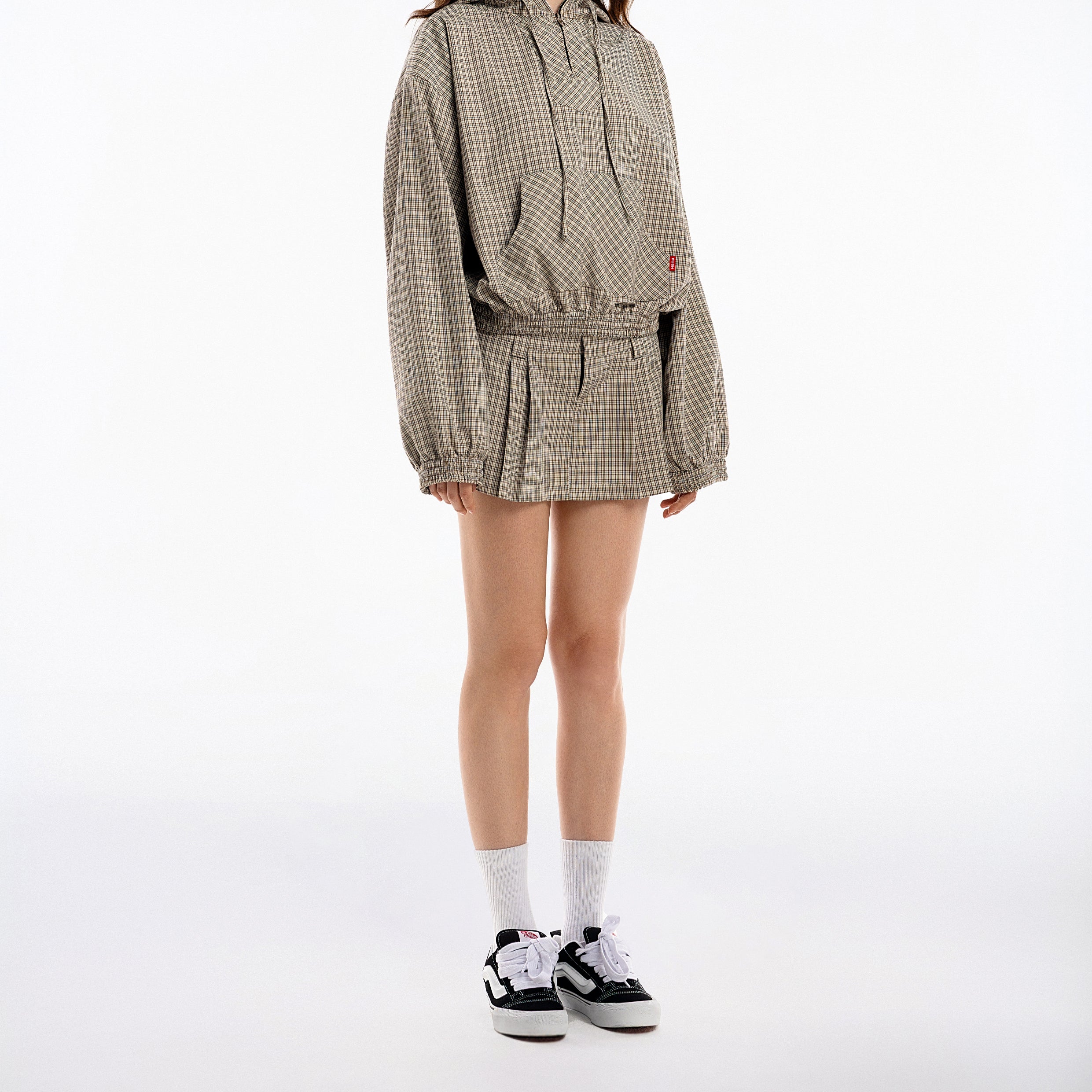 Gingham Half-Zip Hoodie - Push Push - Worldwide