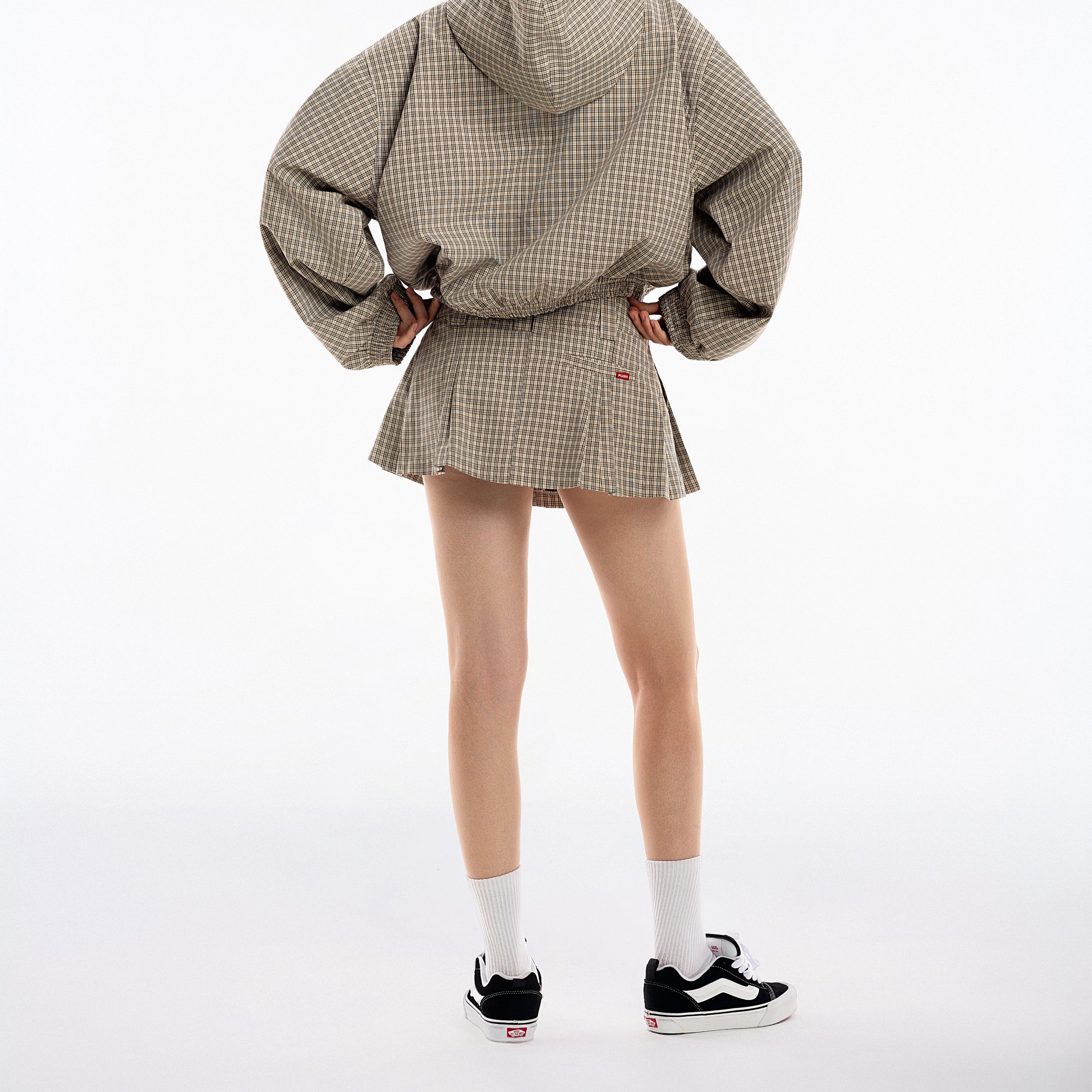 Gingham Half-Zip Hoodie - Push Push - Worldwide