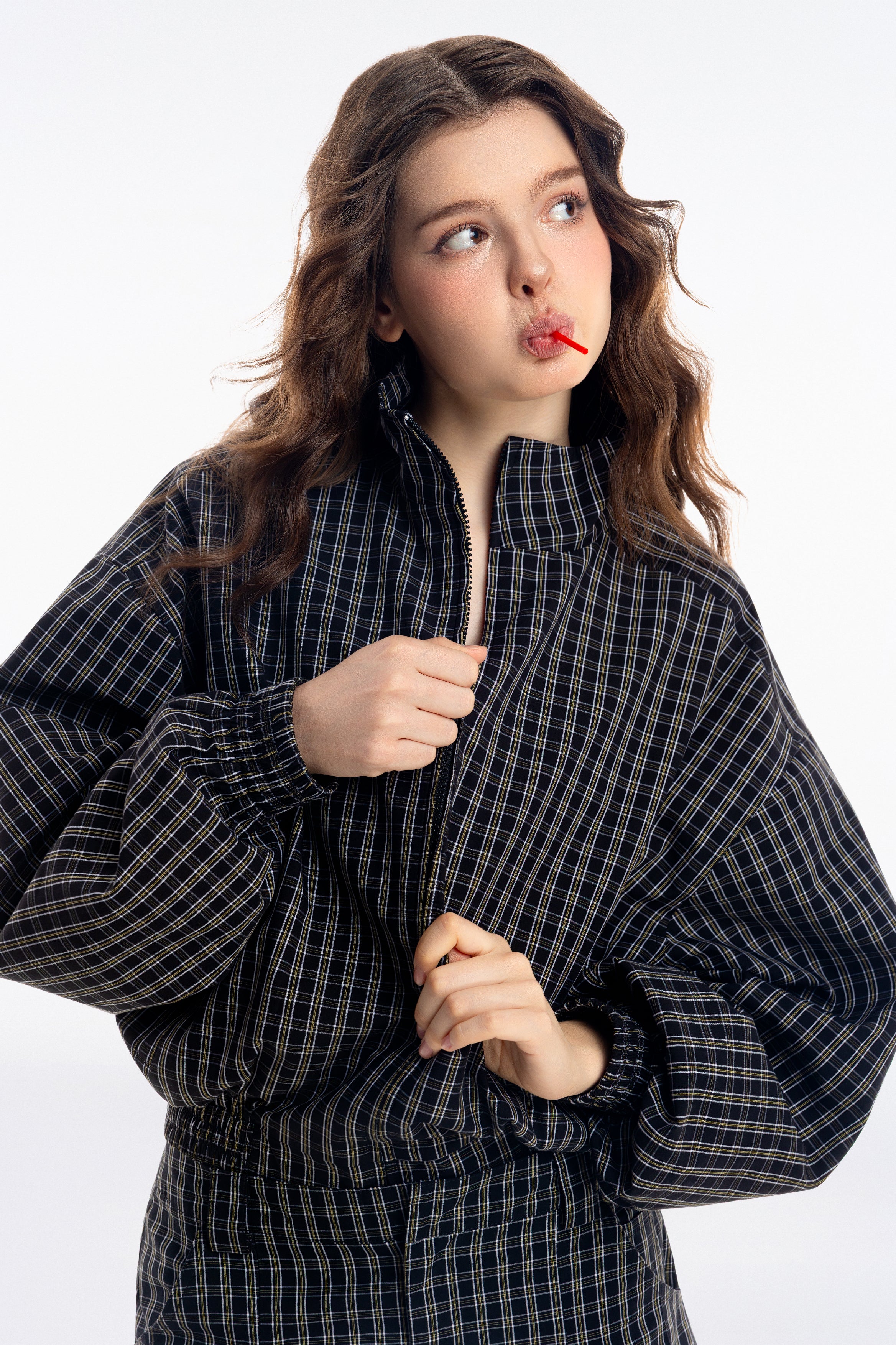 Gingham Zip Jacket - Push Push - Worldwide