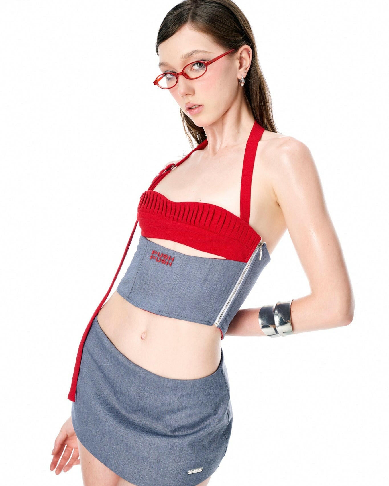 GDC – GREY DRAPED CORSET.