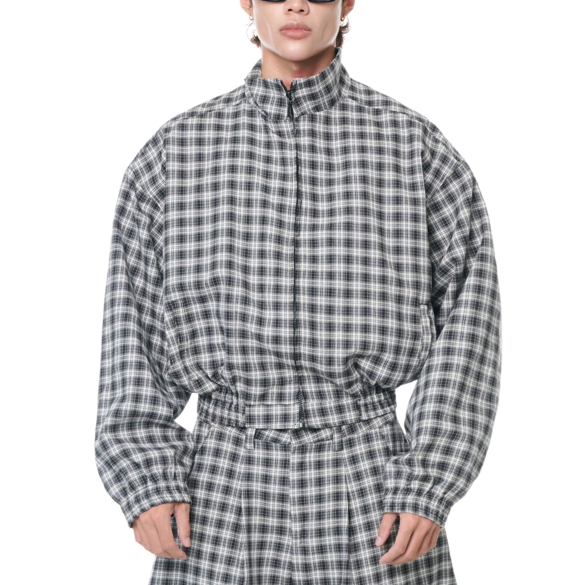 Gingham Zip Jacket