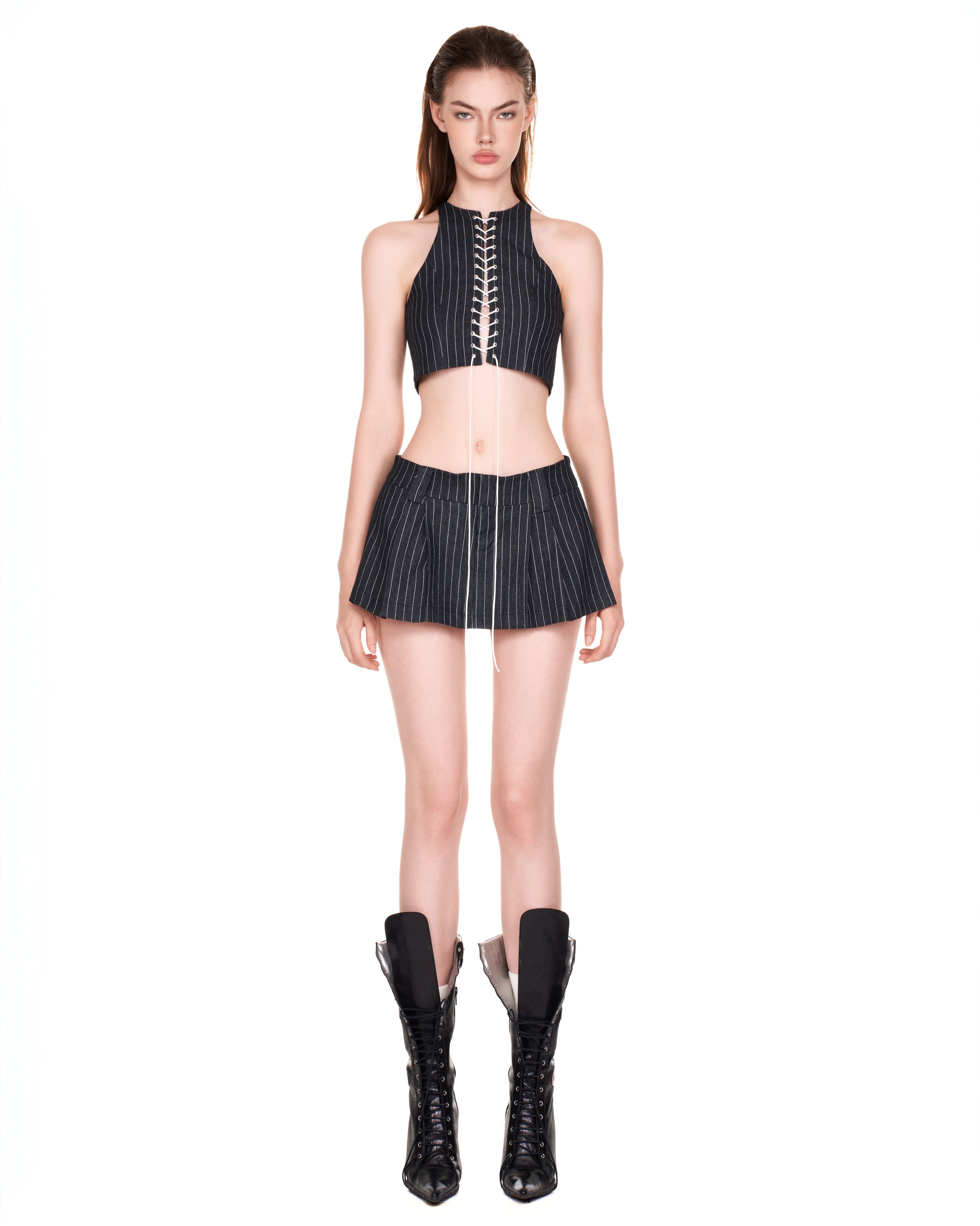 PUSHIE STRIPED MINI SKIRT - Push Push