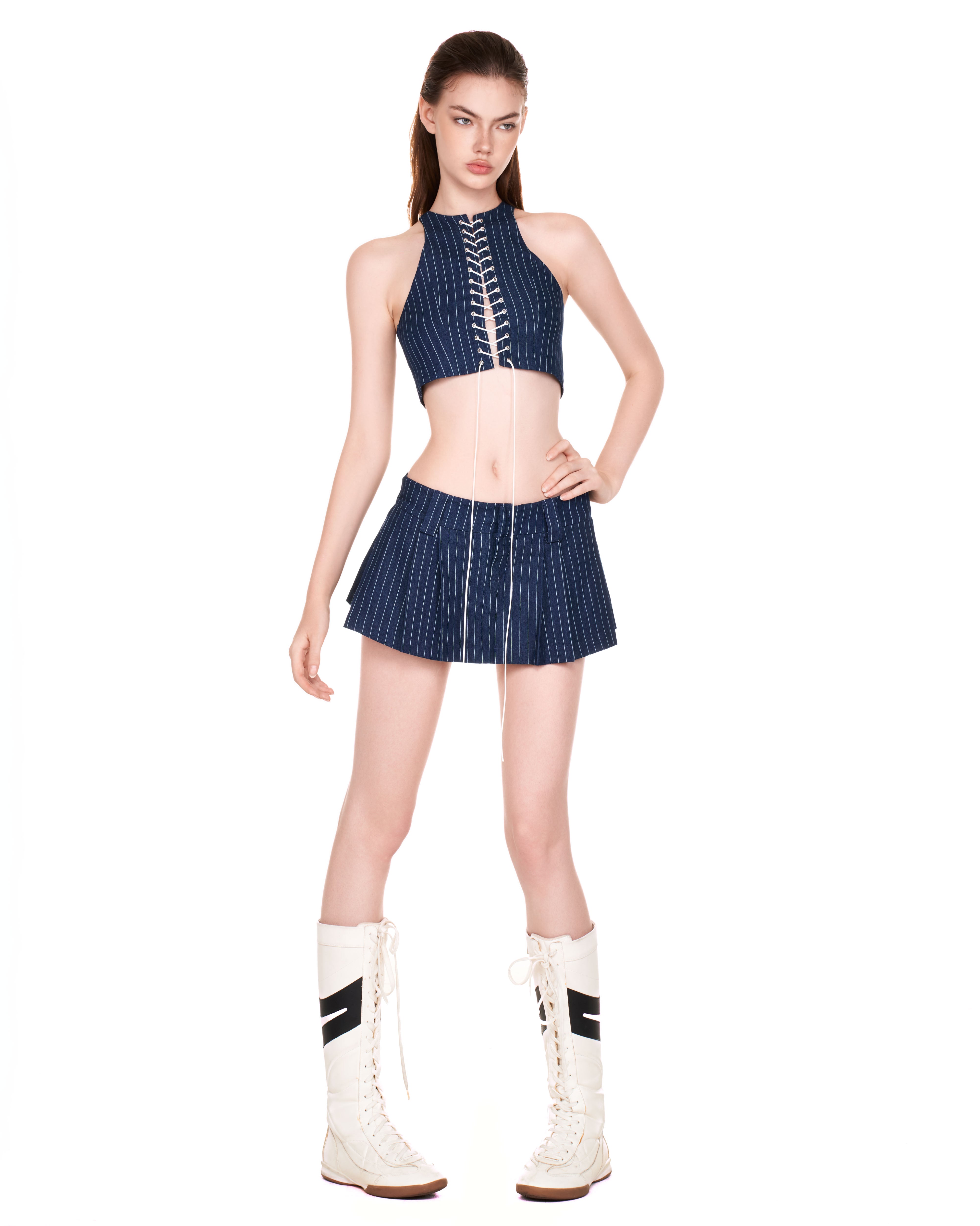 PUSHIE STRIPED MINI SKIRT - Push Push