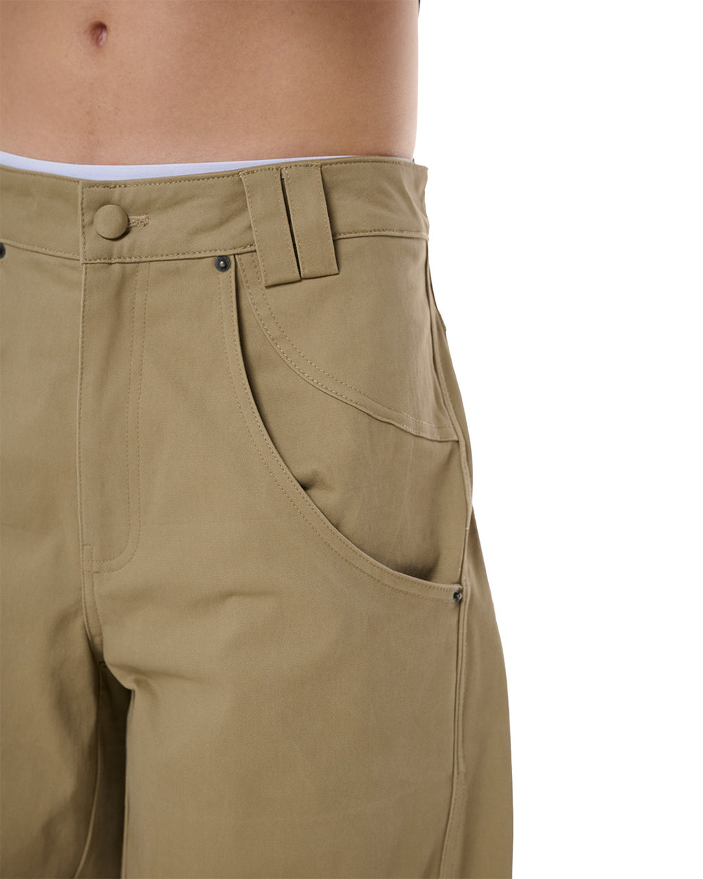 PP Buck Pants, Brown – front pocket detail