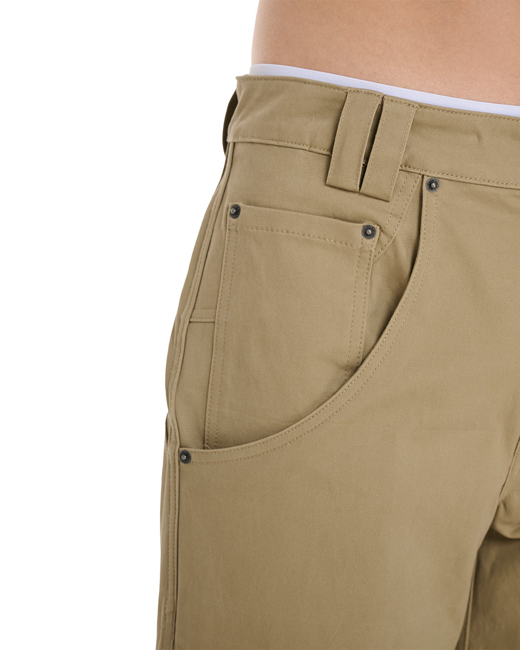 PP Buck Pants, Brown – front pocket detail