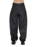 PP Gritty Selvedge Denim, Black – front view on model, lower body