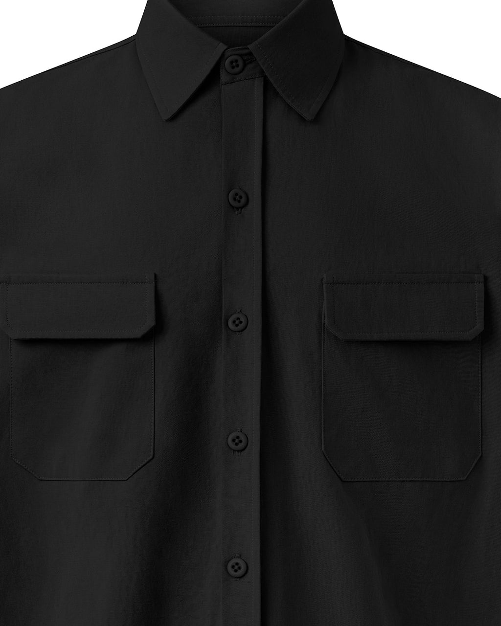 PP Strap Shirt, Black – chest pocket detail