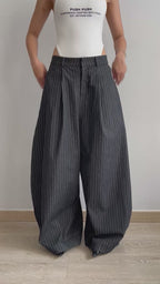 PP STRIPES PANTS - BLACK.