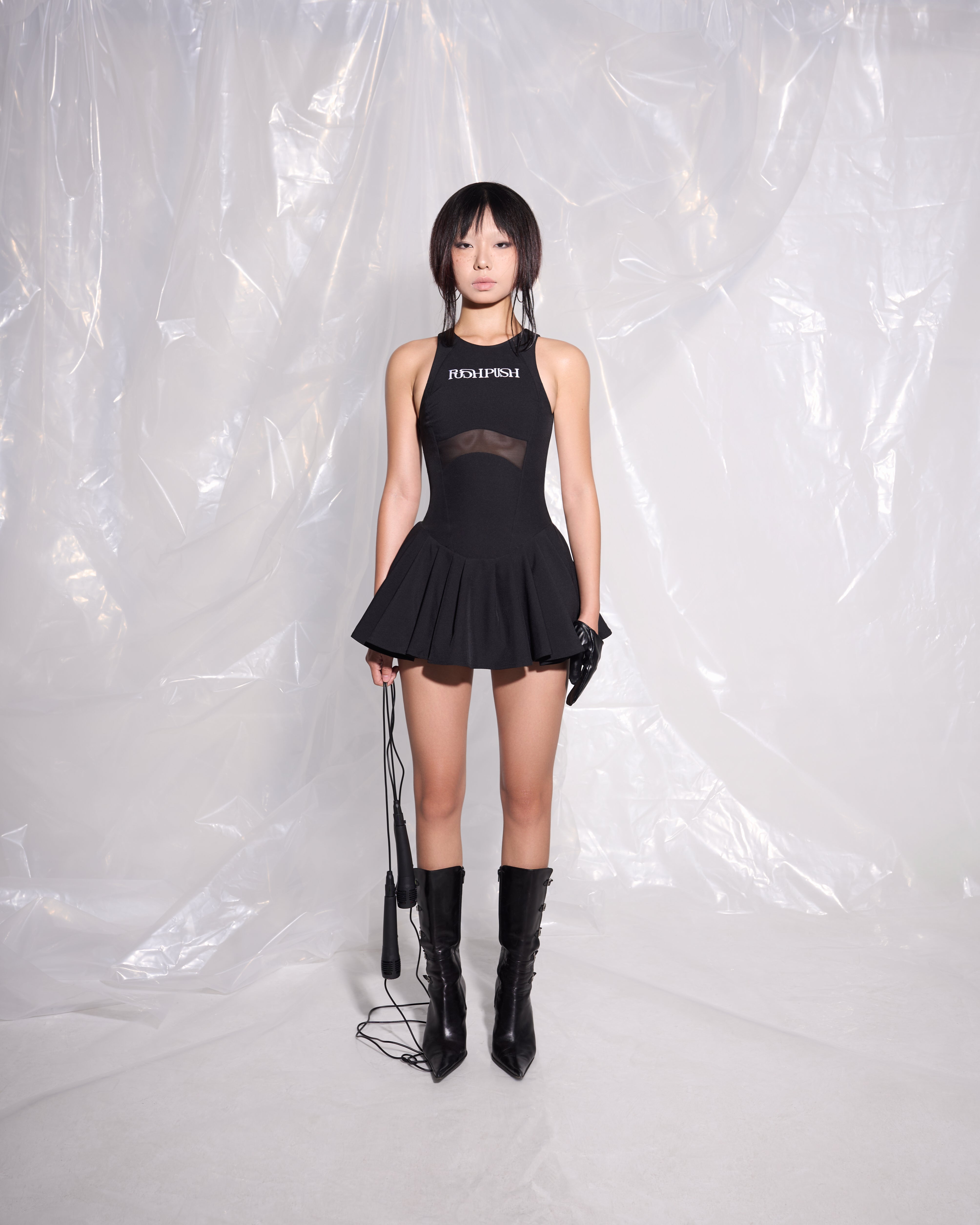 CRYSTALLINE MINI DRESS.