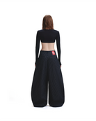 PP STRIPES PANTS - BLACK.