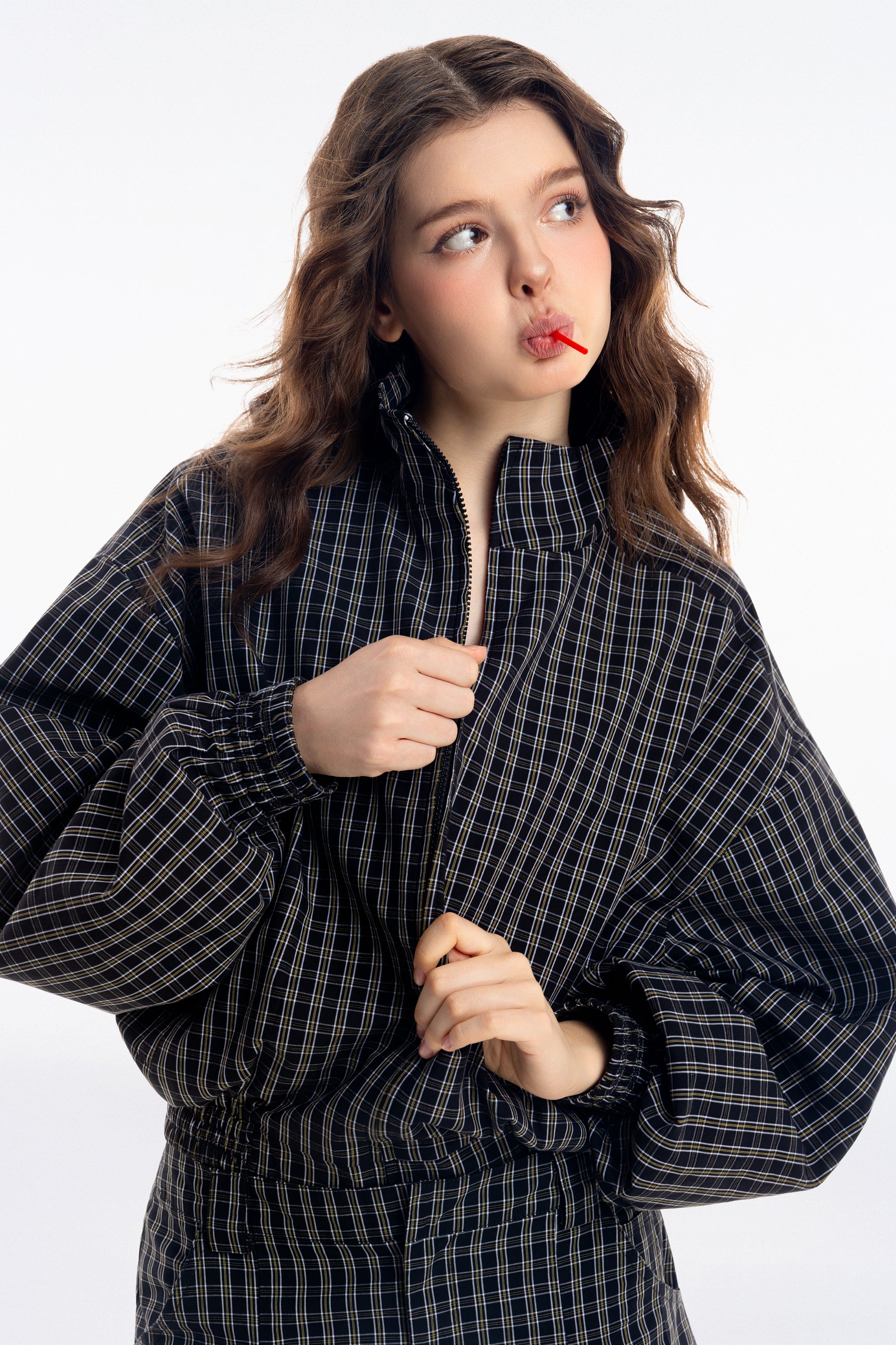 Gingham Zip Jacket - Push Push - Worldwide